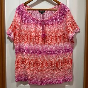 Woman Lauren Top, size 2X, color Pink.